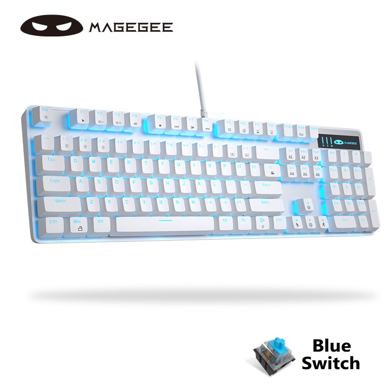 Bàn phím cơ chơi game Magegee 100% có dây đèn led tùy chọn màu sắc cho Windows/ laptop