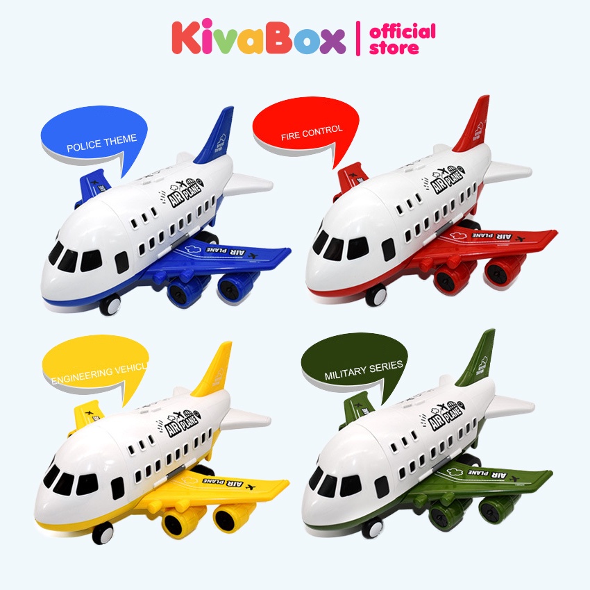 Máy bay đồ chơi mô hình cỡ lớn cho bé KIVABOX đa dạng màu sắc, chạy bánh đà