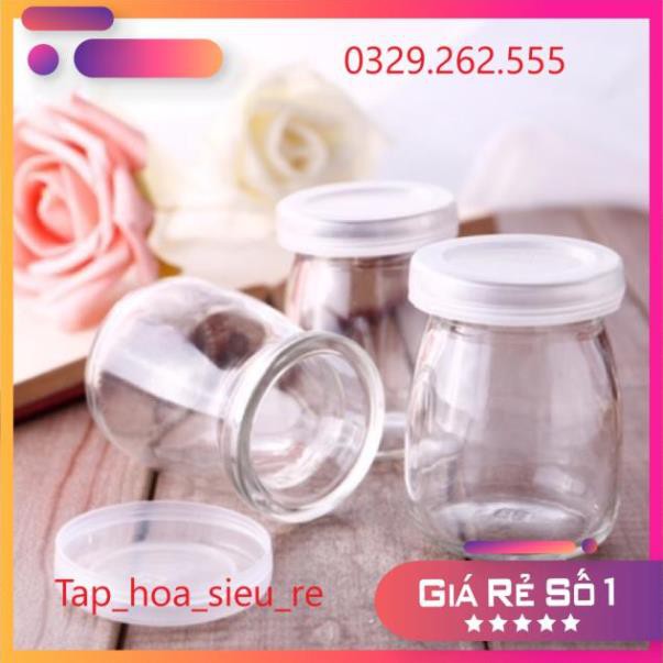 (Rẻ Vô địch) 1 Hũ thuỷ tinh làm sữa chua trơn 100ml nắp nhựa - hàng viêth nam