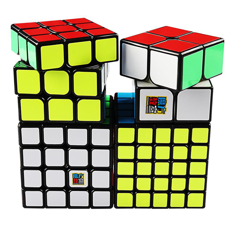 Đồ chơi Combo 4 Rubik MoFangJiaoShi Gift black - Bộ rubik từ 2x2 - 5x5 (Màu đen)