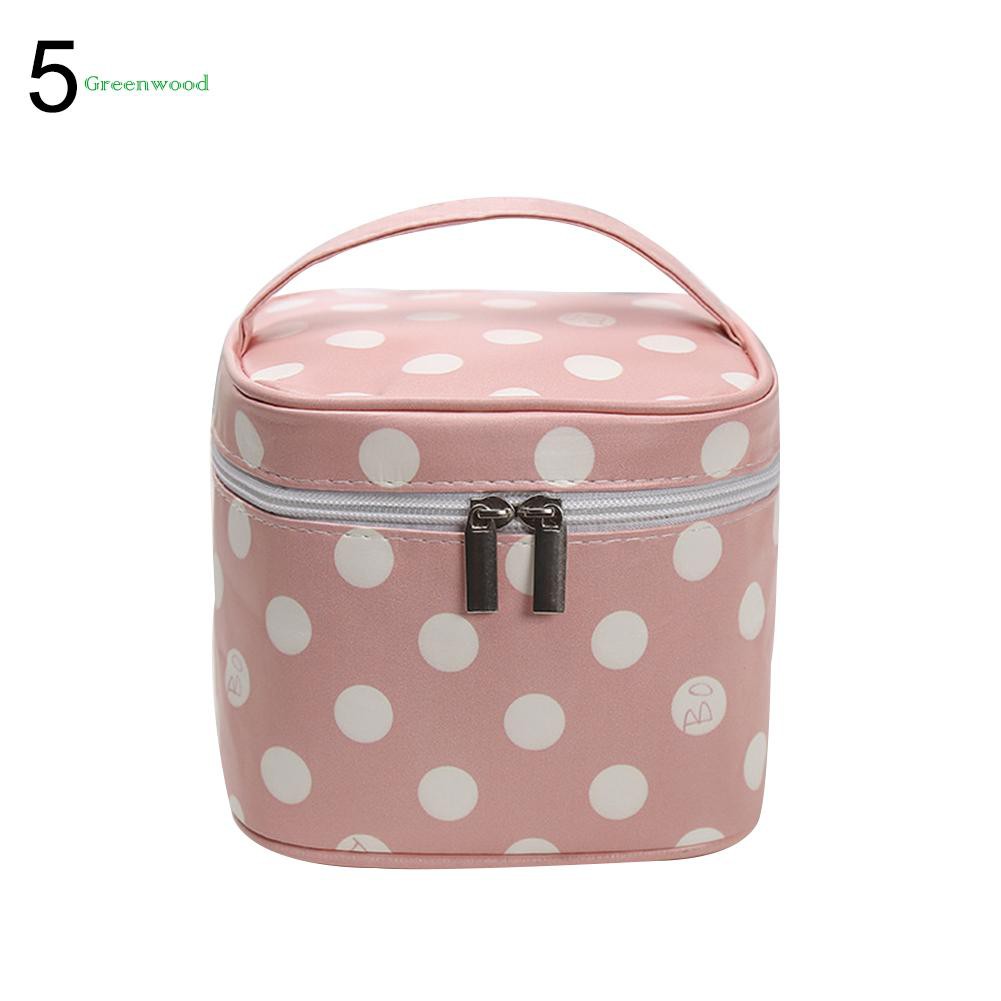 Green❤ Women Stripe Dot Cactus Cosmetic Storage Bag Travel Makeup Organizer Pouch Tote