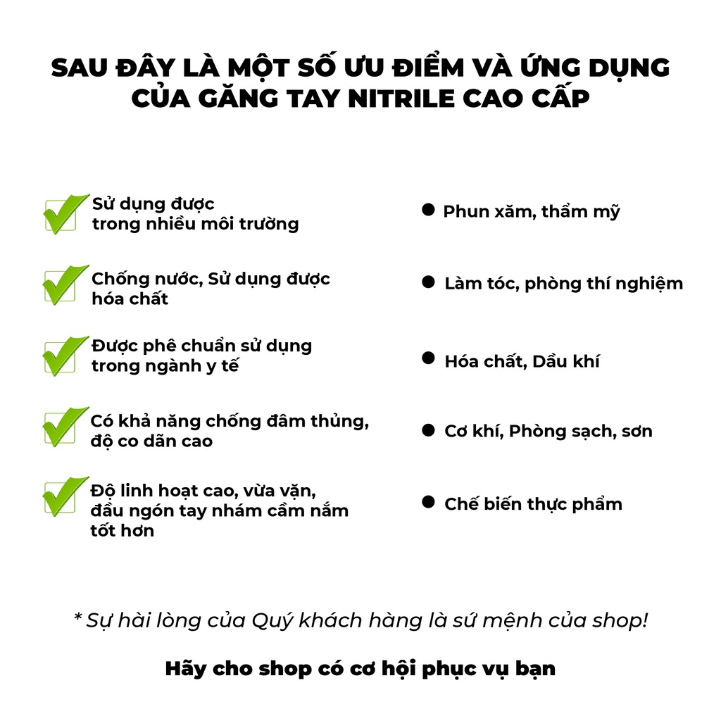 Găng tay cao su Đen / bao tay đen Nitrile không bột dùng trong Phun Xăm, Nhuộm Tóc, Cơ khí, Hóa dầu [Set 20-50-100]