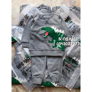 Bộ nỉ bé trai khủng long ghi carters