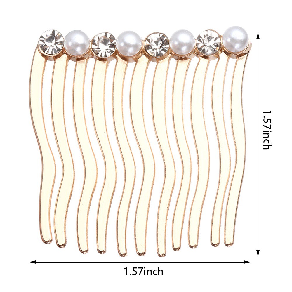 (Hàng Mới Về) Lược Cài Tóc Bằng Hợp Kim Đính Ngọc Trai Thời Trang Dành Cho Nữ Mihan1