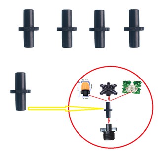 Set 5 đầu khởi thuỷ nối 2 đầu trơn 6mm để lắp ráp vòi phun sương nhựa