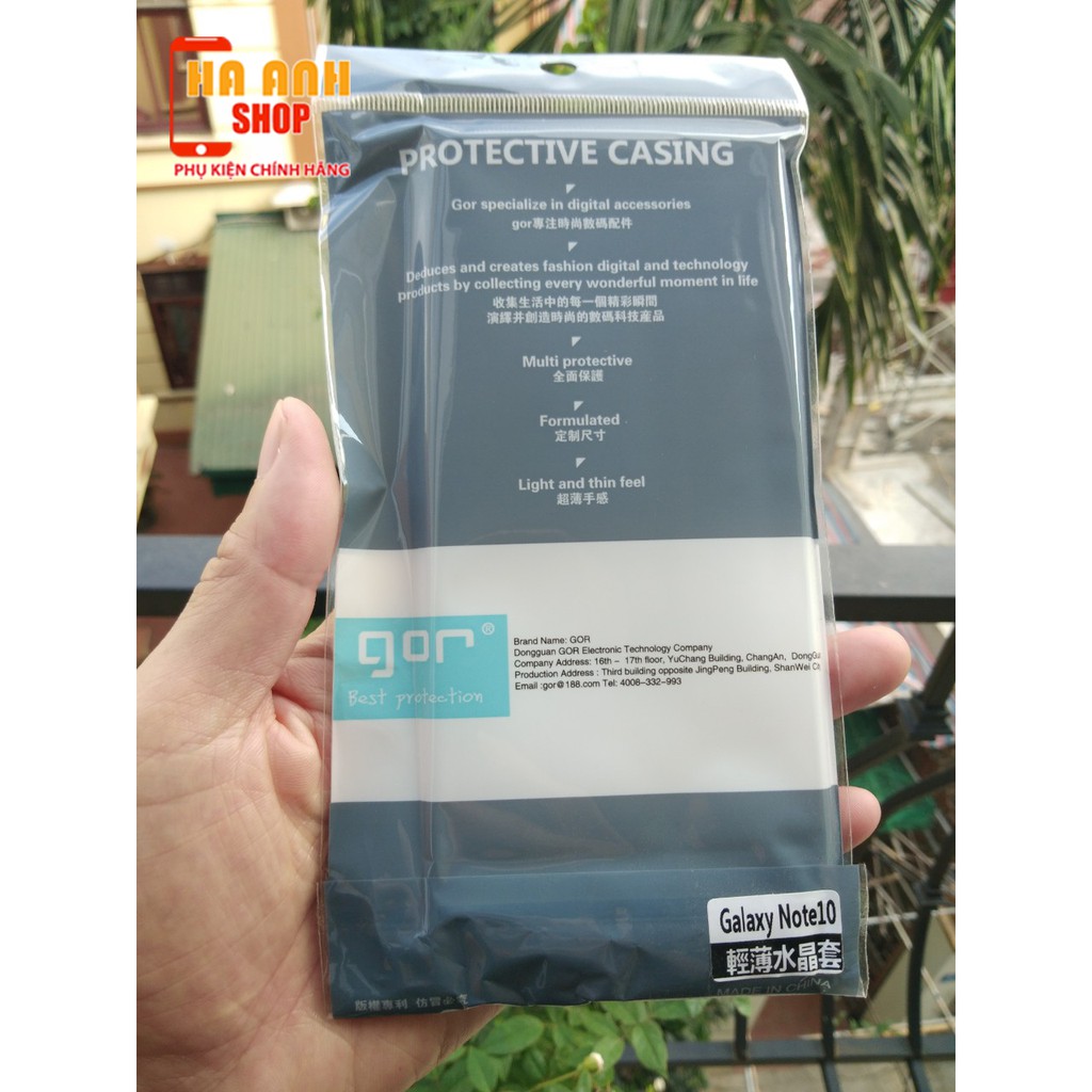 Ốp Samsung Note 10 / Note 10 Plus / Note 10 Lite hãng Gor cao cấp trong suốt, siêu dẻo, mỏng nhẹ, không ố vàng