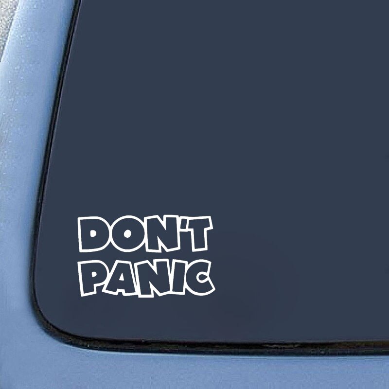 Decal Chữ Don 't Panic Hitchhikers Guide 16.7cm X 10cm Dán Trang Trí Xe Hơi