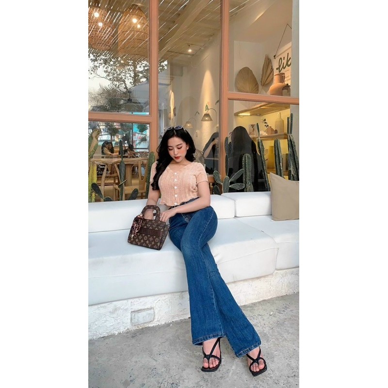 Croptop len dệt hồng