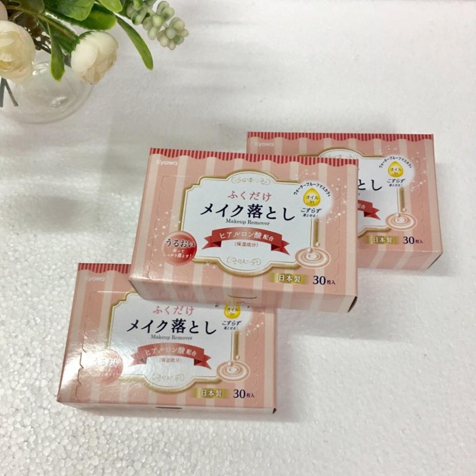 KHĂN GIẤY TẨY TRANG DƯỠNG ẨM KYOWA 30 TỜCHÍNH HÃNG  tẩy trang và nhẹ nhàng tẩy sạch lớp trang điểm trên mặt