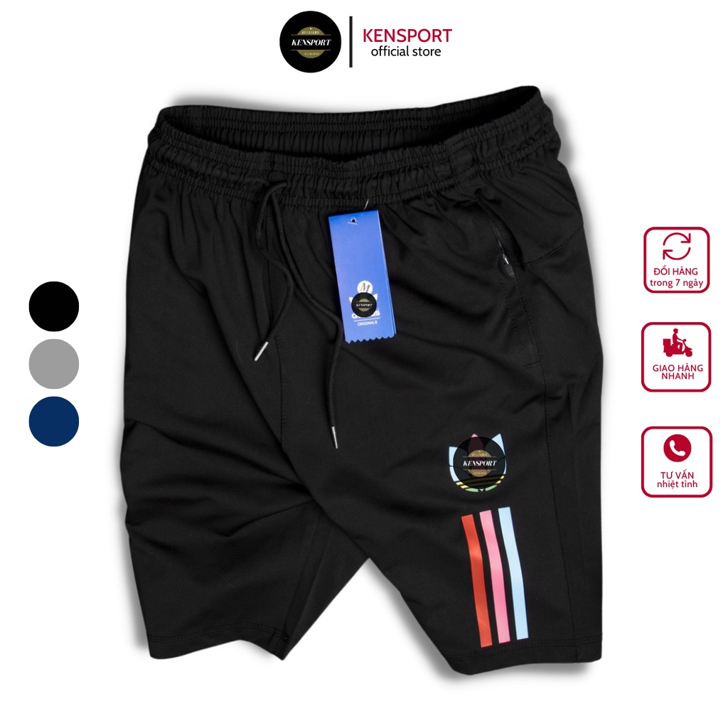 Quần short thể thao nam, quần đùi nam tập gym nam cao cấp chất liệu thun poly mịn mát Q133