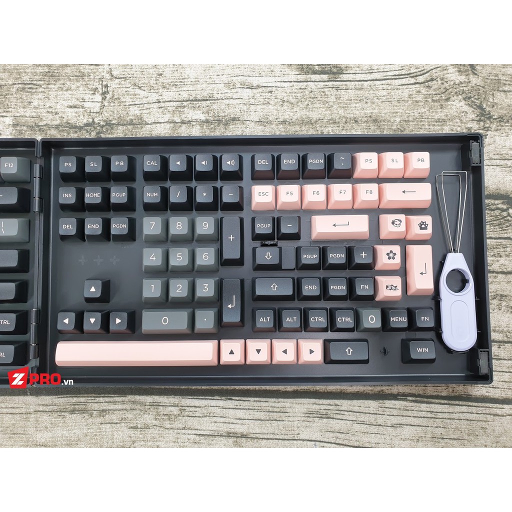 Bộ Keycap PBT AKKO Black Pink ASA Profile 158 Phím