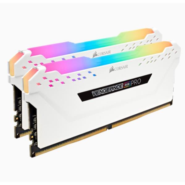 Bộ nhớ trong CORSAIR DDR4 VENGEANCE PRO RGB 16GB DDR4 2x8G 3000MHz CMW16GX4M2C3000C15WTRẮNG