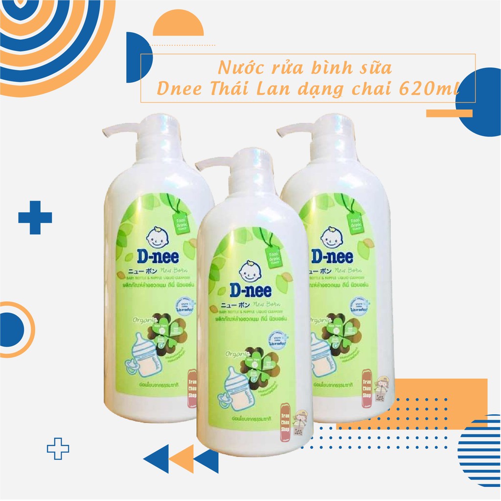 [GIÁ SỈ] Nước rửa bình sữa Dnee Organic Thái Lan dạng chai 620ml