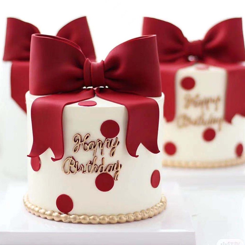 Phụ kiện trang trí bánh kem hình nơ 3D độc đáo cho tiệc sinh nhật/đám cưới