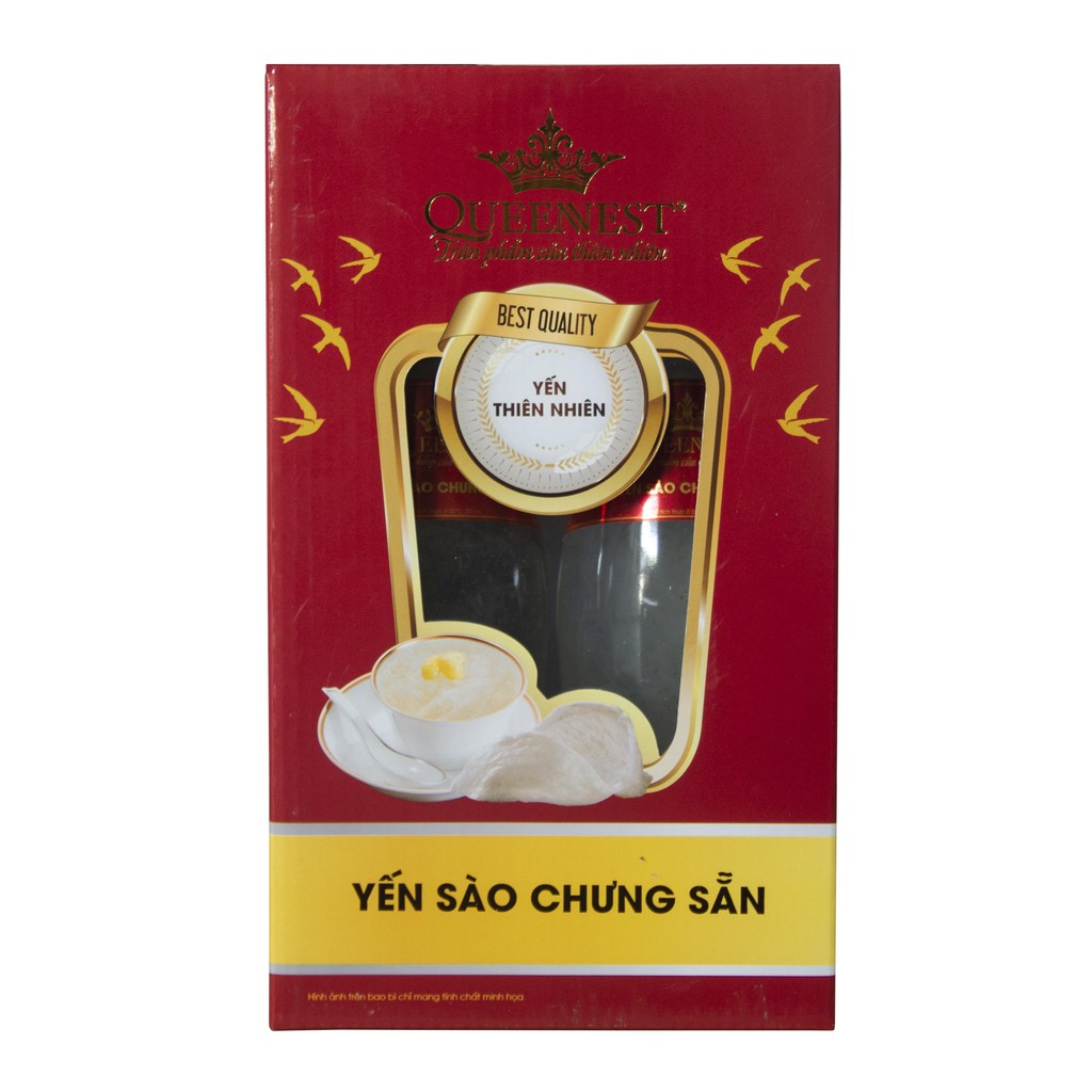 Yến sào chưng sẵn QUEENNEST 7% - Hương dưa lưới (Hộp 2 chai X 290ml)