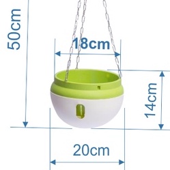 Chậu Nhựa Tự Dưỡng 2 Lớp Kèm Dây Xích Treo Thoát Nước thông minh (2 size)