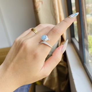 Nhẫn hồ ly aquamarine