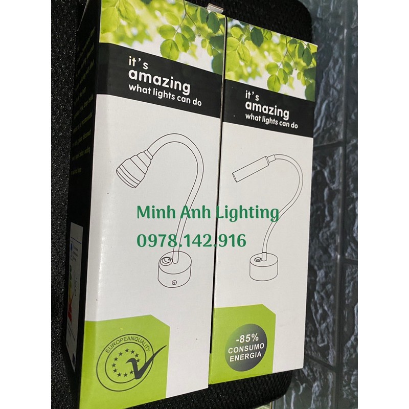 Đèn LED Đọc Sách Chiếu Tranh Gắn Tường Có Dimmer Điều Chỉnh Sáng Tối Minh Anh