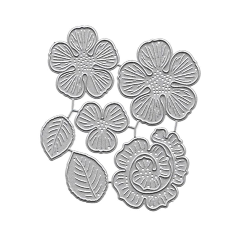 Set khuôn kim loại dùng cắt hình hoa lá trang trí thủ công DIY