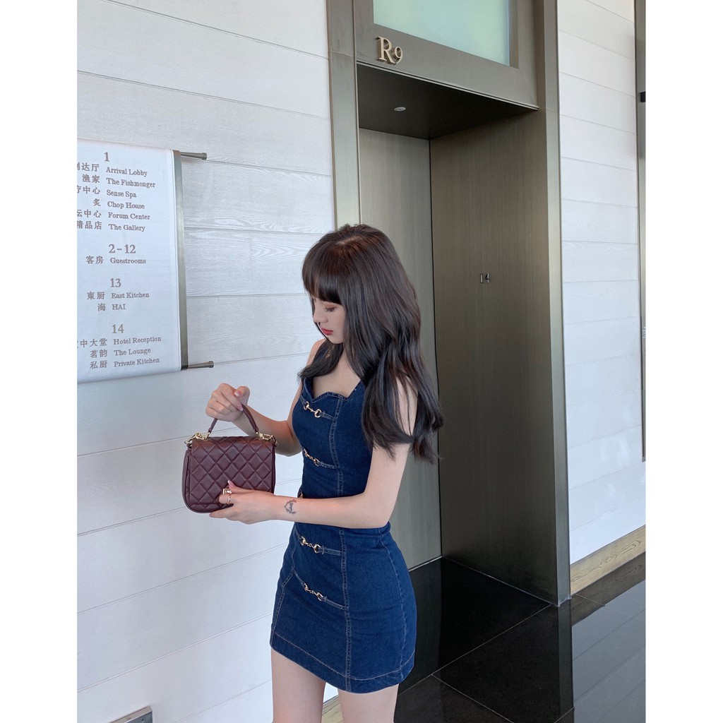 Đầm Yếm Denim Ngắn Dáng Ôm Kiểu Retro Thời Trang 2020 Cho Nữ | BigBuy360 - bigbuy360.vn