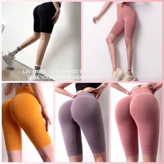 LINSTORE - Quần Tập Gym Yoga Nữ THUN DỆT MỀM MỊN - Quần Ngố Thể Thao Nữ Có Chun Mông