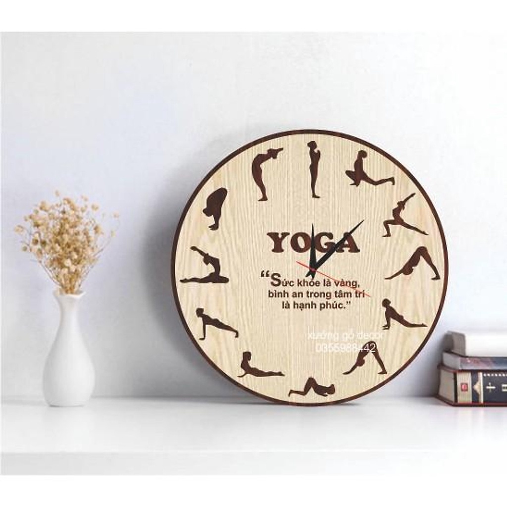 Đồng hồ gỗ treo tường YOGA 2