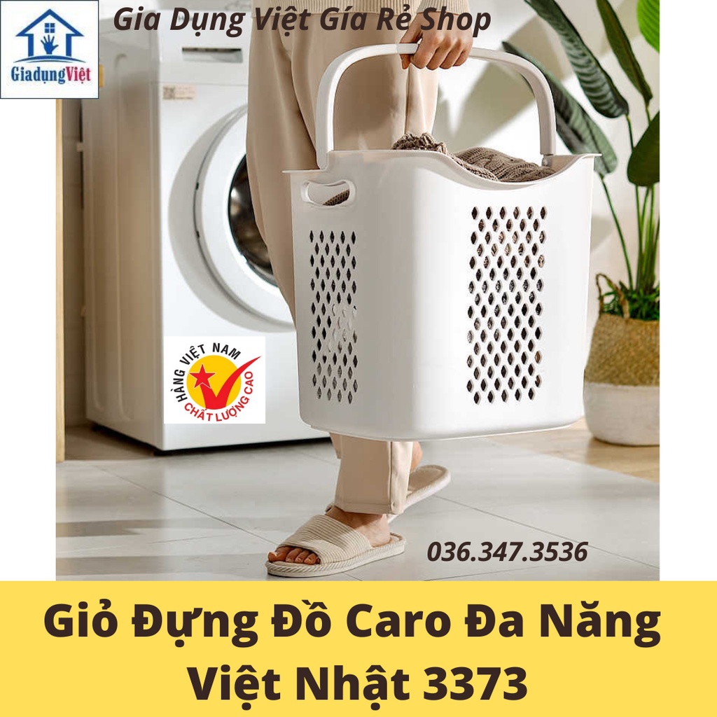 Giỏ Đựng Đồ Caro Đa Năng Việt Nhật 3373, Rổ Xách Đựng Quần Áo