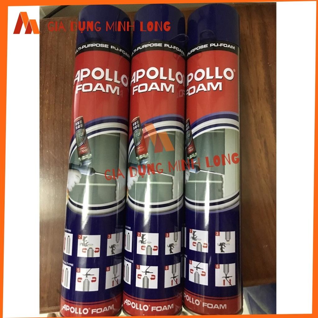 Keo bọt trương nở Apollo Foam 750ml - Keo bọt nở để lắp đặt cửa kính, điều hòa,bịt mái tôn, làm kín vết nứt tường