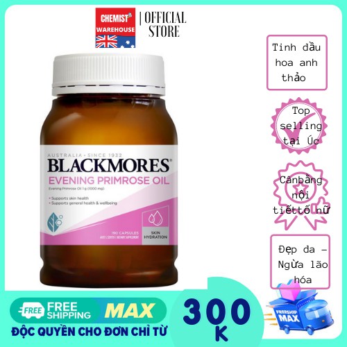 [Hàng ÚC] Blackmores Evening Primrose Oil - Viên uống tinh dầu hoa anh thảo 190 viên