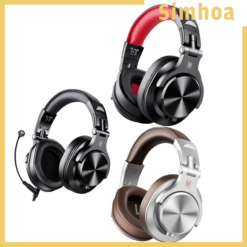 [SIMHOA] A71 Over-Ear Wired Headphones Studio Monitor Headsets with Mic