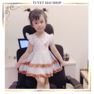 Váy công chúa ngắn chấm bi cho bé gái