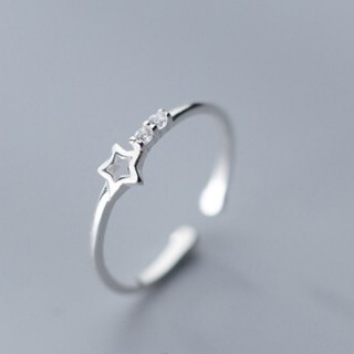 Nhẫn bạc đẹp ❤ FREESHIP ❤ Nhẫn Bạc Nữ 925 ngôi sao tỏa sáng