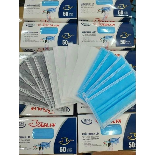 khẩu trang y tế 4 lớp (xanh, xám,trắng, hồng) | BigBuy360 - bigbuy360.vn