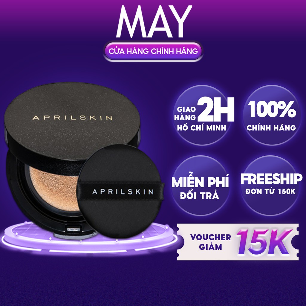 [MẪU MỚI 2021] Phấn Nước April Skin Black Magic Snow Cushion GALAXY Edition 15g