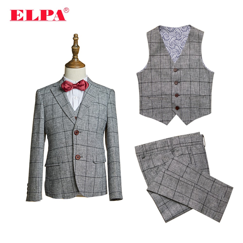 Bộ Vest - Bộ suit xám sọc cho bé trai - VEST SUIT NXS1083 | GREY STRIPES