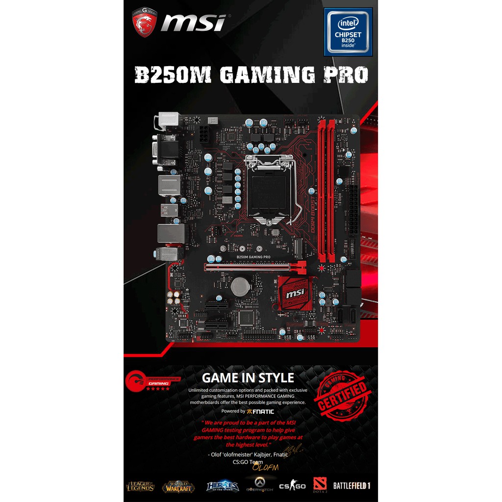 SK1151,MAIN MSI B250M GAMINGPRO, CHÍNH HÃNG MAI HOÀNG. RAM DR4 CHIP SK1151