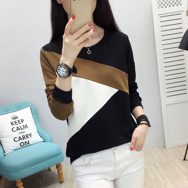 Áo thun tay dài dáng rộng thời trang thu đông mới 2021 cho nữ | BigBuy360 - bigbuy360.vn
