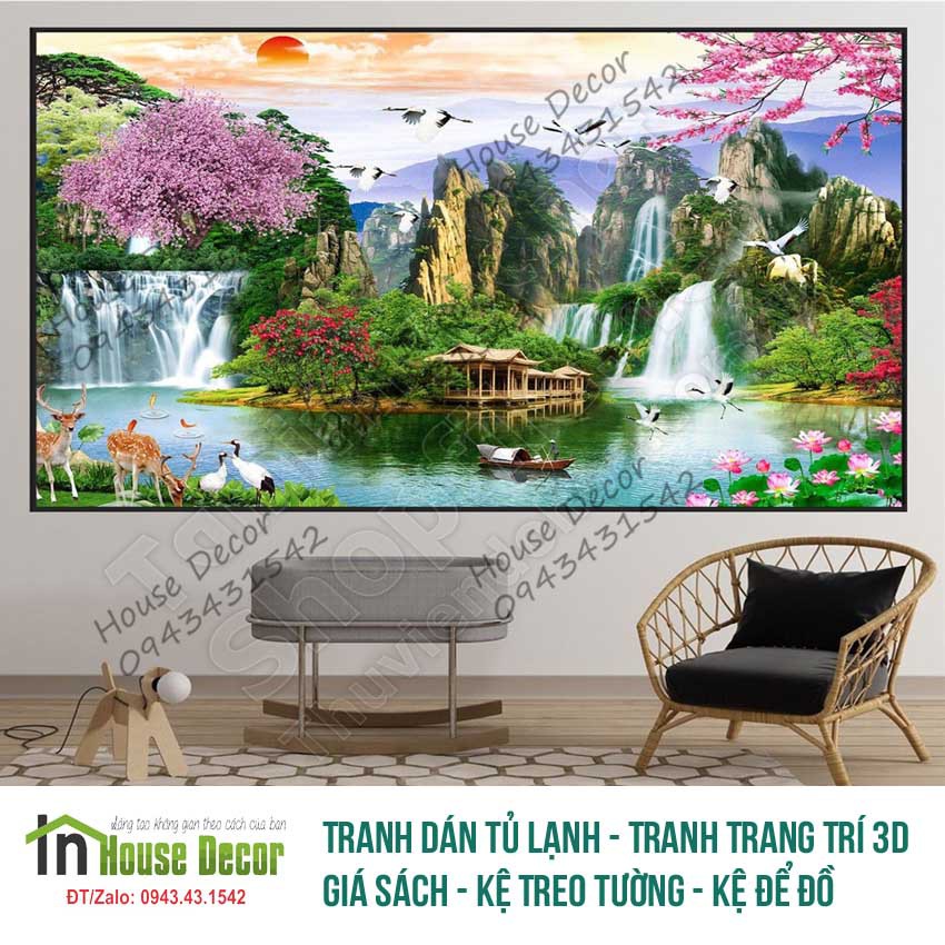 Tranh Treo Tường 3D - Chất Liệu Decal Bóc Dán Không Thấm Nước - Phù Hợp Với Mọi Không Gian - 3346TTN