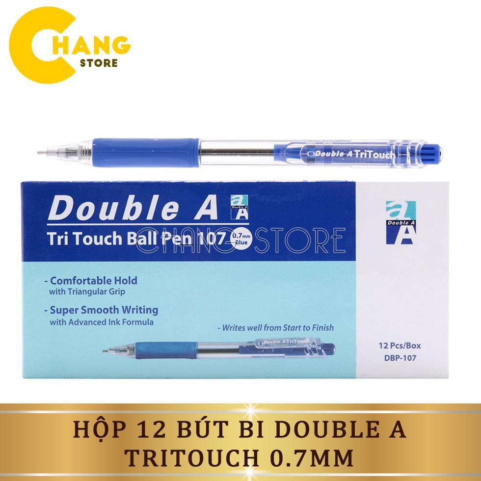 Hộp 12 bút bi Double A Tritouch 0.7mm Màu mực đậm, tươi sáng cao cấp