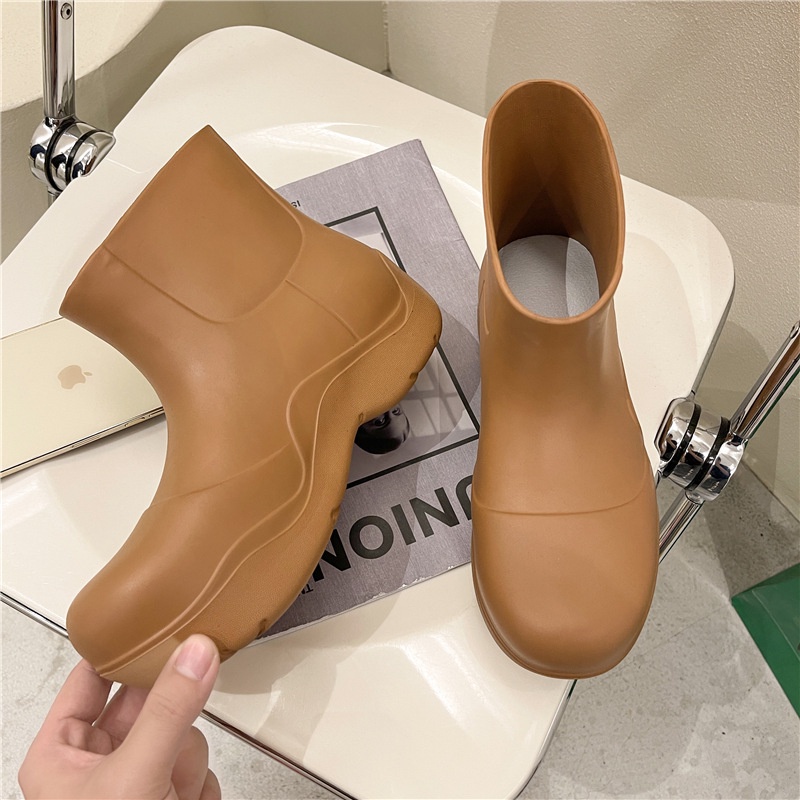 Bv Giày Bốt Cao Su Đi Mưa Đế Dày Ngắn Chống Thấm Nước Phong Cách Ahxigo Mono Thời Trang Ngoài Trời Cho Nữ