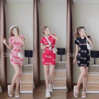 ĐẦM BODY TAY NGẮN CỔ TRÒN BARBIE