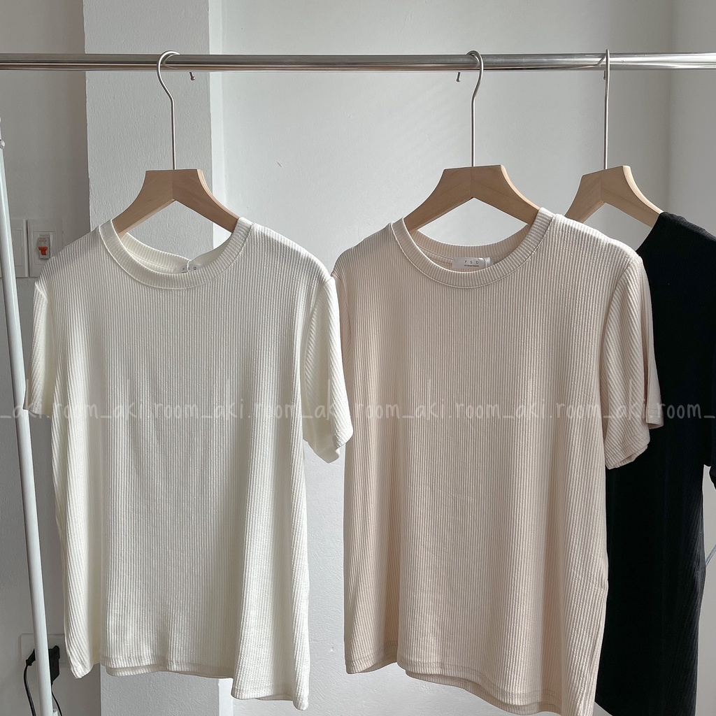 Áo thun cotton lạnh chất tăm mềm co giãn tốt cổ tròn form ôm nhẹ 2202