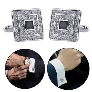 Khuy Măng Sét Đính Đá Pha Lê Màu Vàng/Bạc Cho Chú Rể