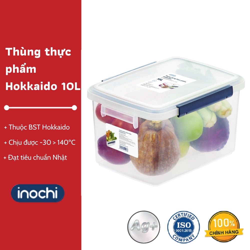 Bộ 2 Thùng nhựa thực phẩm Hokkaido Inochi 10L và 18L