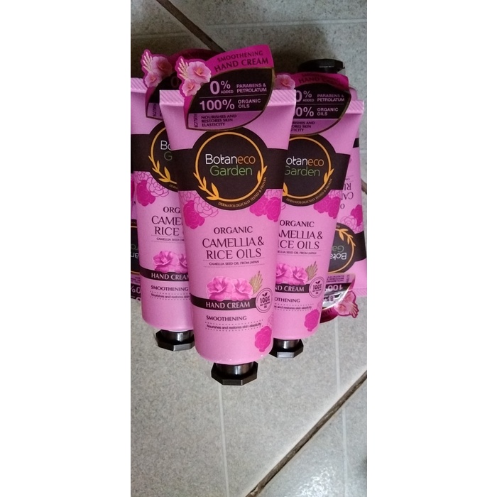 Dưỡng da tay Organic Botaneco Dầu Hoa Trà và Dầu Gạo Camellia & Rice 60g