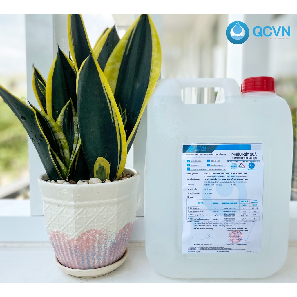 -Nước tinh khiết cất 2 lần- Đạt chất lượng tiêu chuẩn ISO 3696-1989