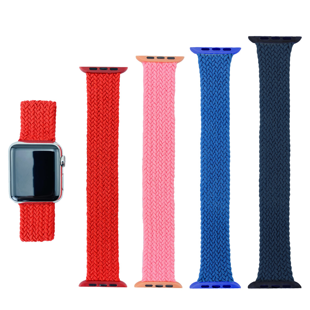 Dây đeo nylon bện Độ co giãn cho Apple Watch 6 SE 5 4 3 2 1 Dây đeo 44mm 40mm 38mm 42mm