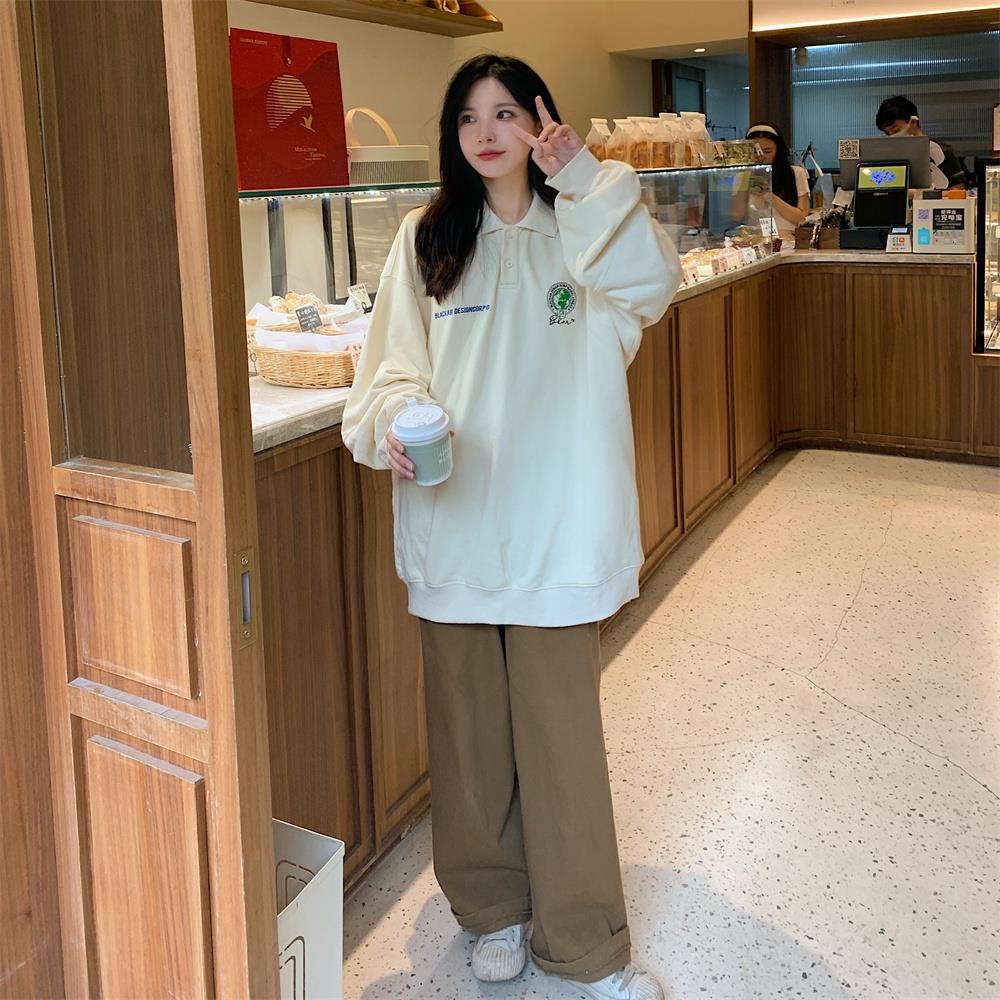 Áo Thun polo Tay Dài Có 2 Màu Thời Trang Cổ Điển Cho Nữ