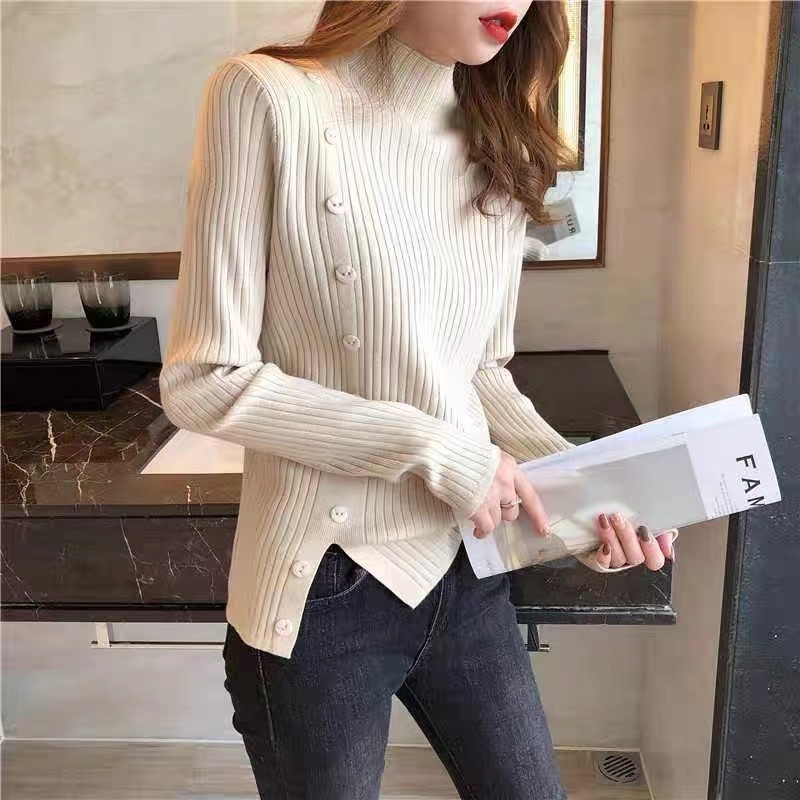 NRVP Áo Sweater Dệt Kim Dài Tay Thiết Kế Mới Thời Trang Theo Phong Cách Hàn Quốc Cho Nữ