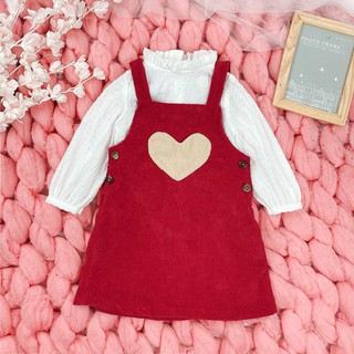 [25.6 GIẢM 40K ĐƠN 299K] Yếm cho bé gái ILABY sườn trái tim chất nhung tăm ấm áp [V00401]